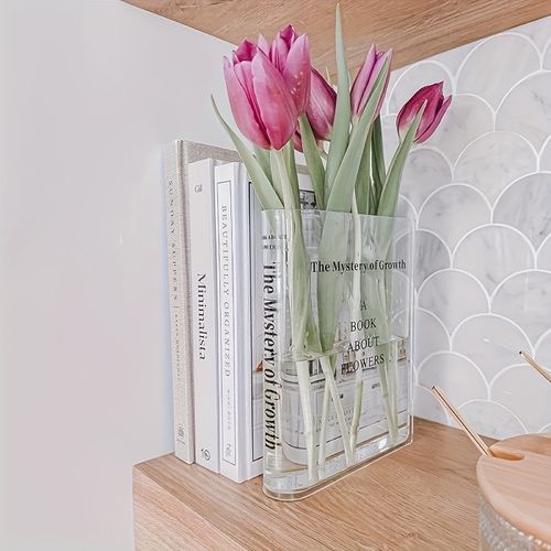 1 piece transparent book vase, book shaped vase🫶🫶