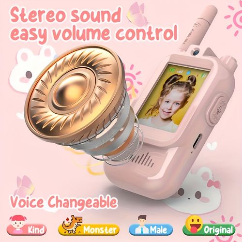 Two video intercoms with screens, rechargeable intercoms, long-distance two-way intercoms, four sound effects, birthday gifts suitable for indoor and outdoor camping