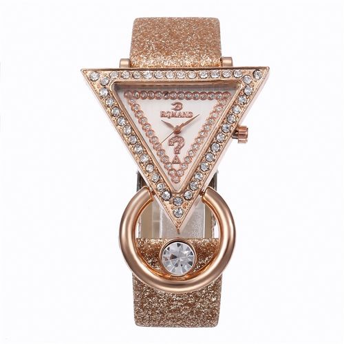 Luxury 5-piece women's watch set: Stylish, versatile, and creative inverted triangle rhinestone crystal quartz watch.
