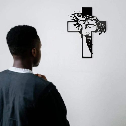 Black cross wall hanging