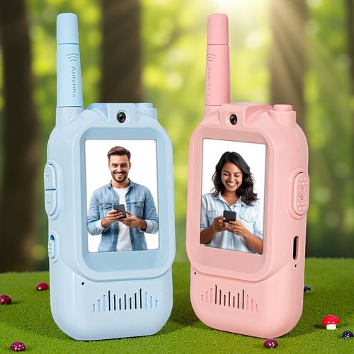 Two video intercoms with screens, rechargeable intercoms, long-distance two-way intercoms, four sound effects, birthday gifts suitable for indoor and outdoor camping