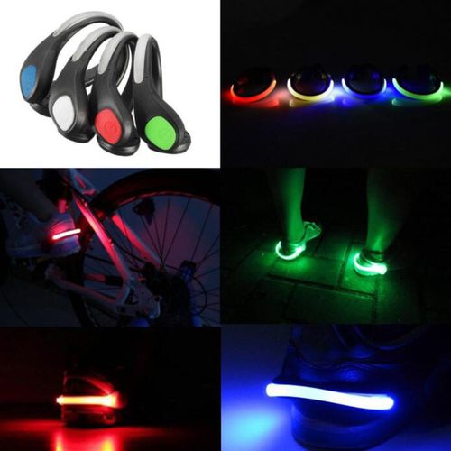 LED illuminated shoe clips suitable for night running and motorcycling