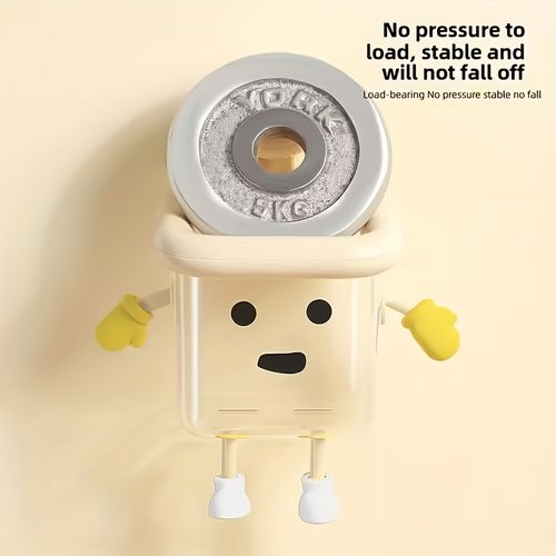 1 piece of cute toothbrush storage rack, household wall mounted non perforated suction cup, high-end multifunctional transparent storage box for bathroom