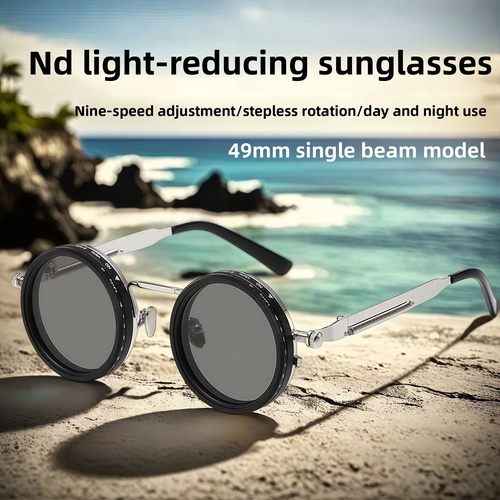 🕶️Stylish rotating sunglasses, ND filter lenses, trendy, individual, retro, punk style polarized sunglasses.