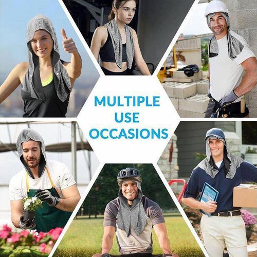 Quick-drying, sun-protective ice towel headband