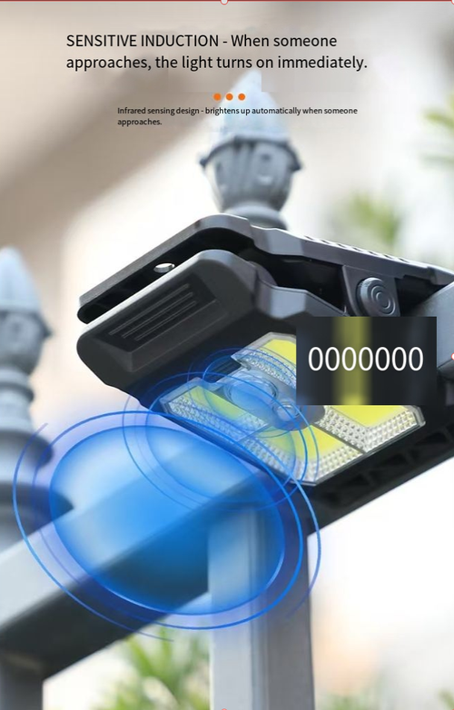 LED solar clip light, motion sensor light, courtyard light, outdoor waterproof wall with automatic safety decoration, umbrella clip garden