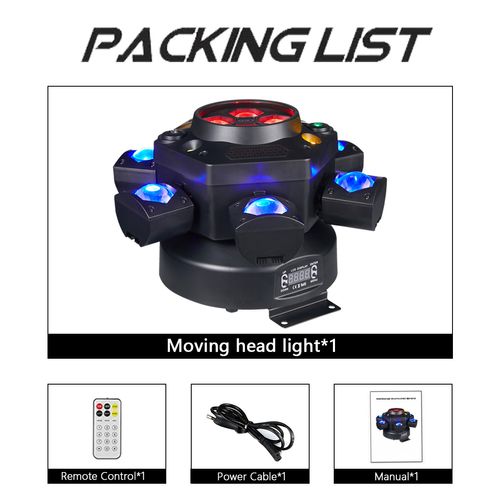 🔥🔥🔥Disco Club Party Light, DJ LED, 150W, Six-Arm Cyclone Bee Eye, Three-in-One Beam Strobe Laser Moving Head, Voice-Controlled Stage Light