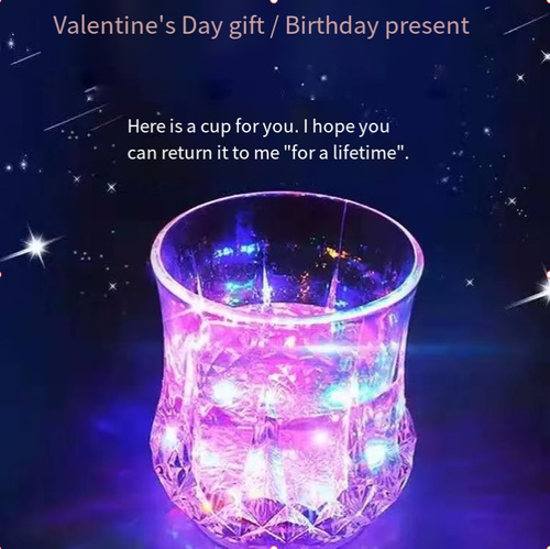 1 transparent plastic night-lighting color LED illuminated water cup