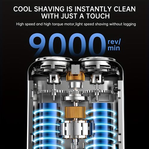 MIMI's new electric shaver features a magnetic dual blade opening, 2-speed USB charging, mini car portable, and men's electric mobile shaver