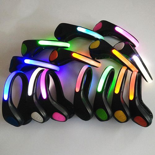 LED illuminated shoe clips suitable for night running and motorcycling