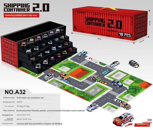48 Pcs Of Pullback Toy Cars, Mini Racing Toys With Track Gift Cartons