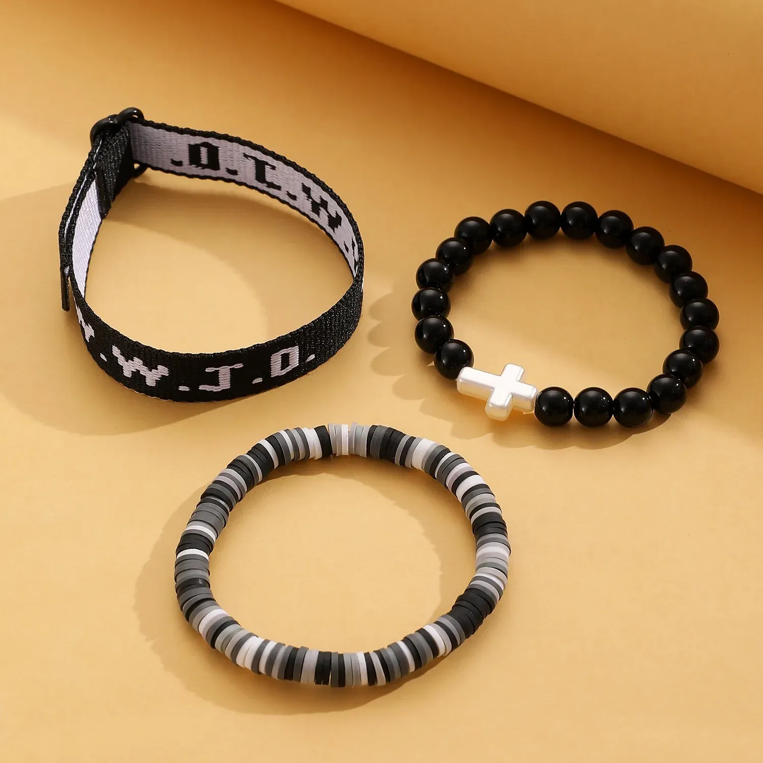 ✝️✝️✝️3pcsInspirational Christian WWJD Rope Bracelet Set