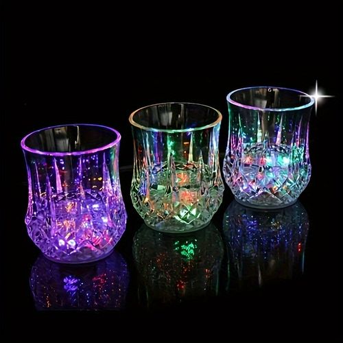 1 transparent plastic night-lighting color LED illuminated water cup