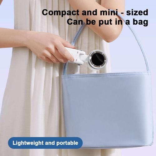 Foldable handheld USB charging electric travel cooling turbo neck hanging fan mini wearable personal desktop neck fan five speed portable fan