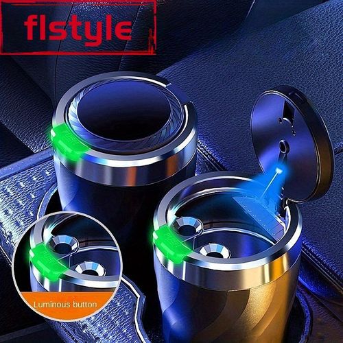 🔥🔥Creative multifunctional car ashtray with automatic lid for men's car, high-end sensory device for car interior with ambient lighting