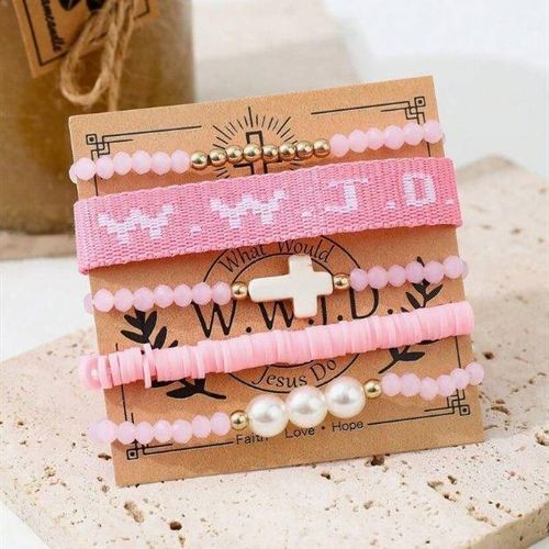 ✝️✝️✝️3pcsInspirational Christian WWJD Rope Bracelet Set
