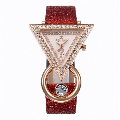 Luxury 5-piece women's watch set: Stylish, versatile, and creative inverted triangle rhinestone crystal quartz watch.