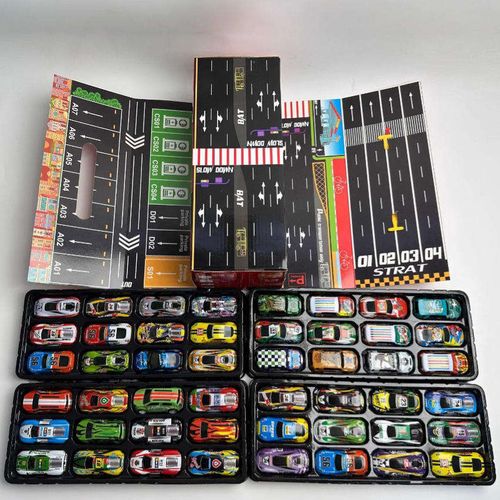 48 Pcs Of Pullback Toy Cars, Mini Racing Toys With Track Gift Cartons