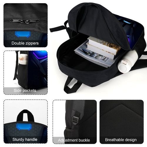 3-piece setSimple and multi-functional travel backpack, suitable for both boys and girls - lightweight, with zipper design and adjustable shoulder straps