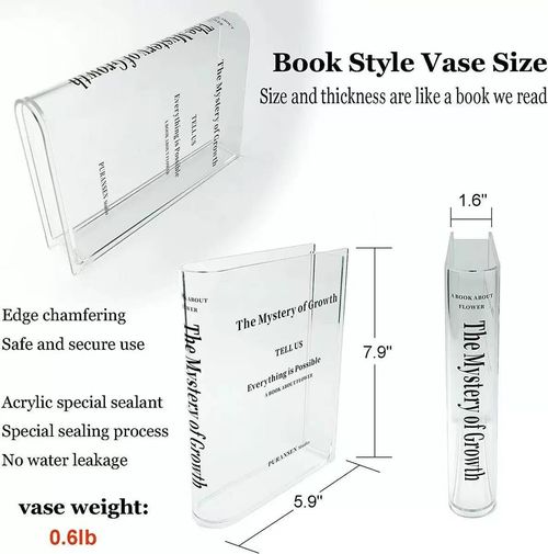 1 piece transparent book vase, book shaped vase🫶🫶