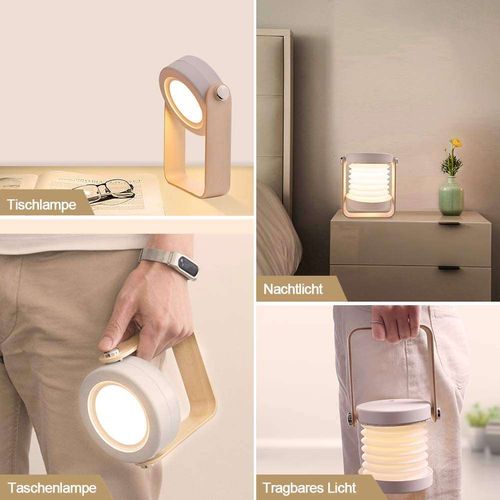 ABS handle, rechargeable, foldable, illuminated touch lamp, charging night light, reading lamp, portable lantern, dimmable.