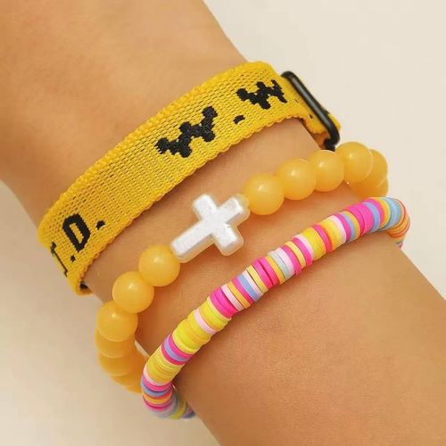 ✝️✝️✝️3pcsInspirational Christian WWJD Rope Bracelet Set