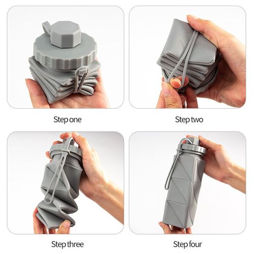 Silicone Collapsible Water Bottle – Portable Square Flask for Outdoor Adventures