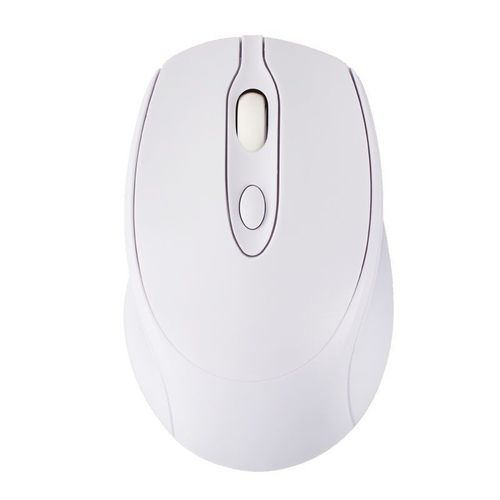 White Ergonomic Wireless Mouse – Silent Rechargeable Dual-Mode for Work & Gaming