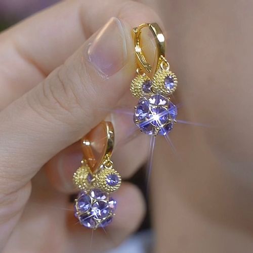 Light Luxury Purple Durian Huggie Earrings, Exquisite Craftsmanship, High-End Versatile Fashion Earrings for Daily Occasions