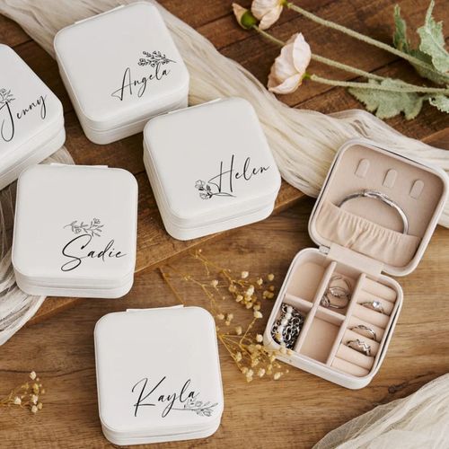 Premium Leather Jewelry Box – Portable Dustproof Storage for Rings, Earrings & Necklaces