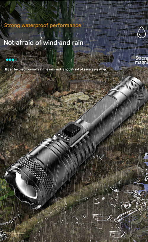 New LED Strong Light Flashlight, Super Bright Long-range, Long-lasting Rechargeable, Multi-functional Portable Emergency Work Light for Outdoor & Home