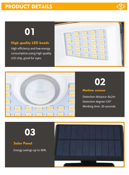 Ultra-Bright PIR Solar Security Wall Light | Front Porch Motion Sensor for Outdoor Garden & Villa - Energy-Efficient & Waterproof