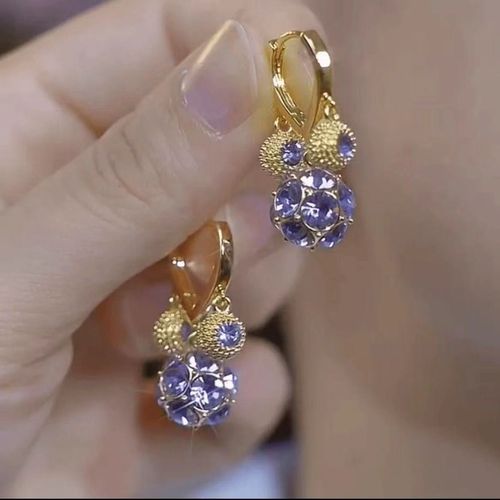 Light Luxury Purple Durian Huggie Earrings, Exquisite Craftsmanship, High-End Versatile Fashion Earrings for Daily Occasions