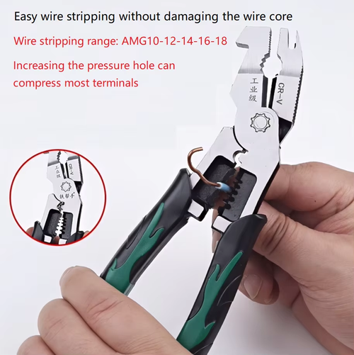 Heavy-Duty Industrial Bent Nose Pliers Multi-Function High-End Version for Wire Cutting & Gripping