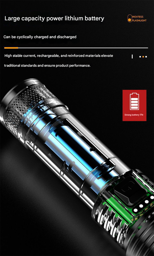 New LED Strong Light Flashlight, Super Bright Long-range, Long-lasting Rechargeable, Multi-functional Portable Emergency Work Light for Outdoor & Home