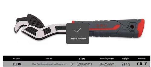 Multi-Function Universal Wrench - SMU 8-Inch Quick Self-Locking Auto-Adjusting Compact Tool