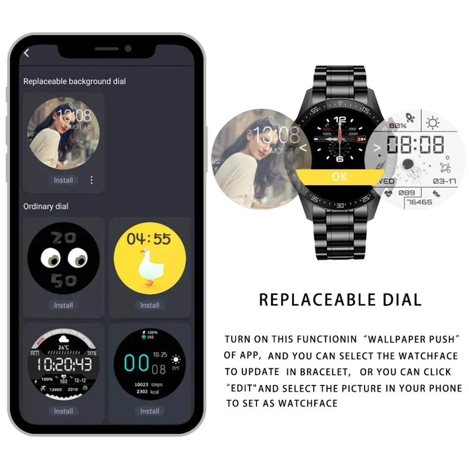 SK7 Bluetooth Call Smart Watch 1.3 Inch HD Screen AI Voice Fitness Tracker Health Sports Waterproof Women Men Watch