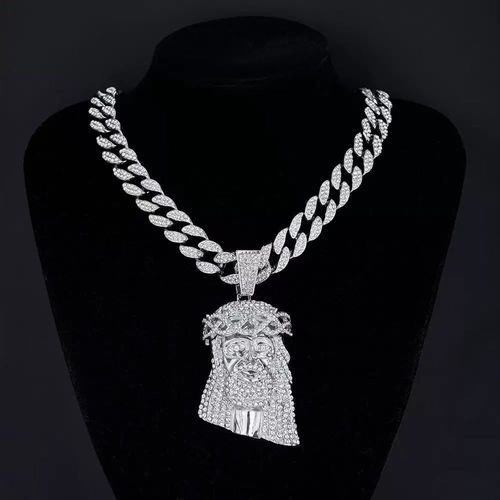 Hip Hop Jesus Pendant Necklace Cuban China 925 Sterling Silver Gold Plated Iced Out Mossanite Pendant for Men