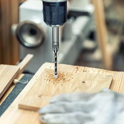 Steel Mortising Chisels for Mortise Machines, High-Speed Steel Hollow Chisel Bits for Precise Woodworking, 4 Pcs Woodworking Square Hole Drill Bit Set