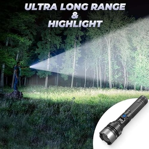 High Lumens Flashlights, LED Flash Light, USB Rechargeable Handheld Flashlight, Strong Light for Home, Emergencies, Camping (Black)