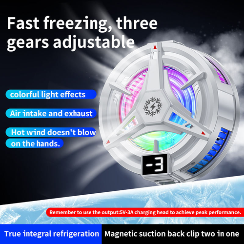 Magnetic back clip smartphone cooler, gaming phone cooling fan, smartphone semiconductor freezing