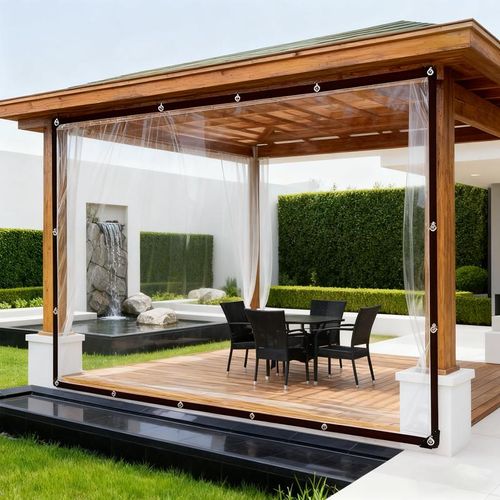 10x13FT Heavy Duty Clear Tarp: 2026 Upgraded 100% Waterproof Rain Shield for Patio & Porch, Crystal Clear Vinyl Cover for Outdoor Furniture, BBQ & Deck, Reinforced Leak-Proof Tarpaulin