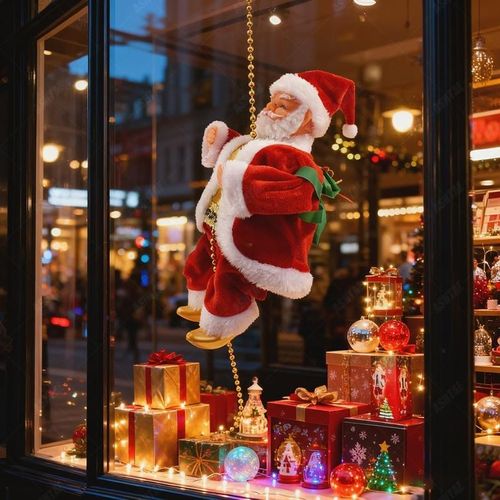 Animated Motorized Climbing Santa