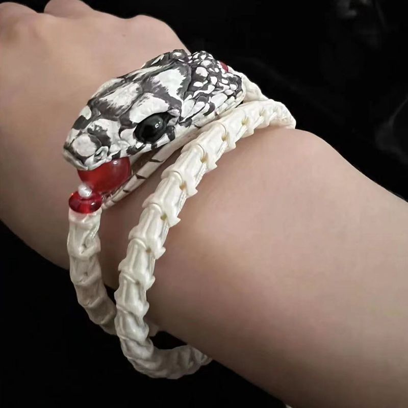 100% Natural Genuine Snake Head Spine Bone Skeleton Vertebrata Bracelet Jewelry