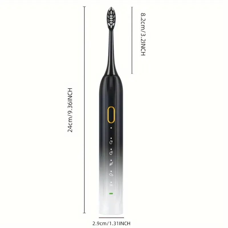 Local warehouseSmart Electric Toothbrush With 5 Replacement Brush Heads, Sonic USB Charging, Couples Metal Shaft For Adults, Men And Women, With Replaceable Head And Smart Timer
