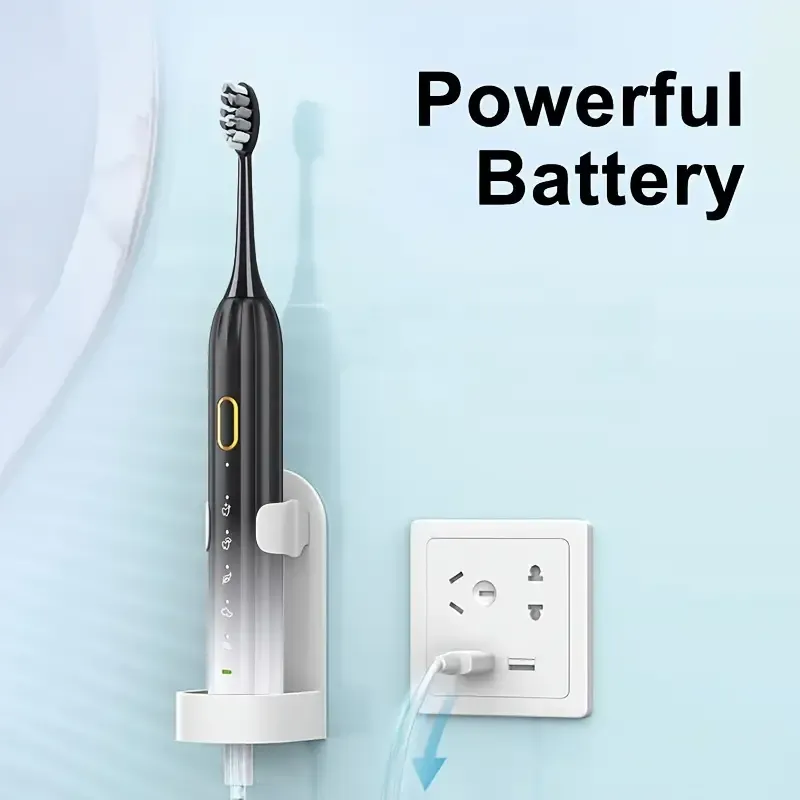 Local warehouseSmart Electric Toothbrush With 5 Replacement Brush Heads, Sonic USB Charging, Couples Metal Shaft For Adults, Men And Women, With Replaceable Head And Smart Timer