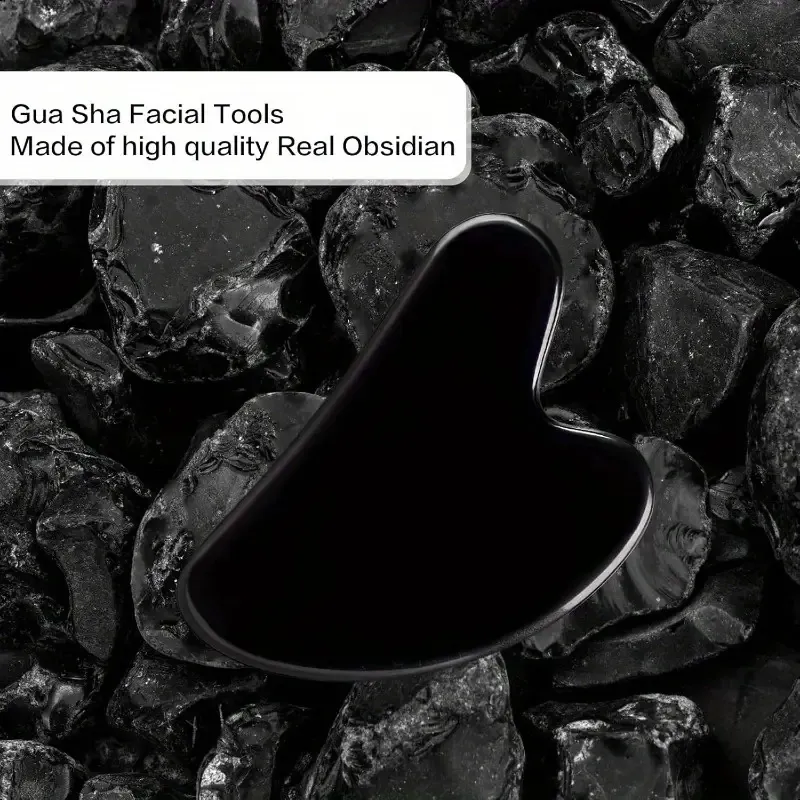 Local warehouseNatural Obsidian Heart-Shaped Gua Sha Facial Tool for Face - Ergonomic Double Chin & Jawline Sculpting, Light Beige Tightening & Lymphatic Drainage, Luxury Skincare Gift Box for Women, Beauty Tools for Face, Sleek Gloss Finish, Polished Surface