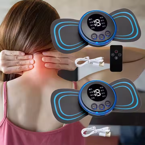 Cordless Electric Neck Massager with EMS Function Full Body Relaxation Muscle Cervical Patch for Legs Neck Arm Relief Fatigue