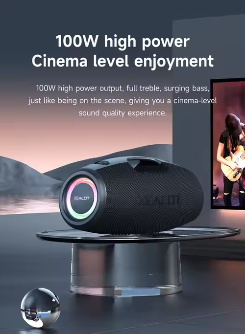 Zealot S78 Outdoors Party Speaker Professional Bluetooths 100W Bass Powered Portable Subwoofer Wireless LED Light Hifi Speaker