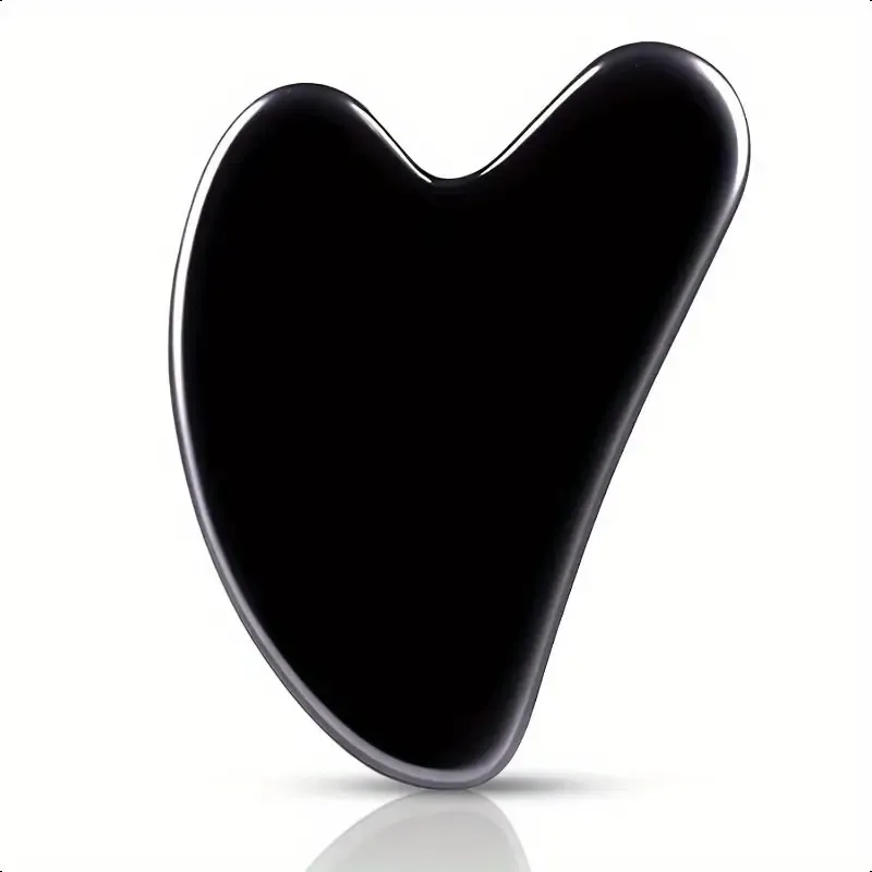 Local warehouseNatural Obsidian Heart-Shaped Gua Sha Facial Tool for Face - Ergonomic Double Chin & Jawline Sculpting, Light Beige Tightening & Lymphatic Drainage, Luxury Skincare Gift Box for Women, Beauty Tools for Face, Sleek Gloss Finish, Polished Surface